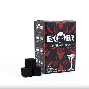 Кокосове вугілля Eskobar (Ескобар) | Картон 1кг 72 шт 25*25*25 мм 37776 фото